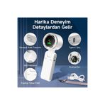 HİBOTEKNO BWFN22 Turbo El Vantilatörü Mini Fan Vantilatör Katlanabilir 3’ü 1 Arada KULLANIM Taşınabilir Fan 5 Kademeli LED Ekranlı USB-C Şarjlı