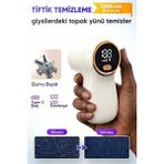 HiboTekno Dijital Ekranlı Şarjlı 6 Bıçaklı(Yedek Bıçak Hediyeli) Tiftik -Tüy Kot Gömlek Pantolon Kazak Hayvan Tüyü Toplama Temizleme Makinesi - Krem Rengi