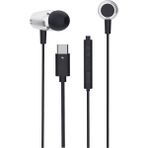HiboTekno Usb-C Tip C Metal Başlıklı Örgü Kablolu Mikrofonlu Kulaklık – Gürültü Azaltıcı ve Kumandalı - Beyaz