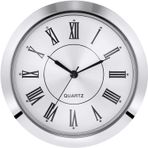 Hicarer 2-1/8 inç (55 mm) Kuvars Saat Takma/Ekleme, Fit Çapı 1,97 inç (50 mm) Delik, Çinko Alaşım Metal Kasa, Roma Rakamı, Gümüş
