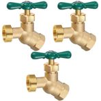 Hicarer 3 ADET Hortum Bibb 1/2 "FIP X 3/4" MHT Erkek Hortum Dişli Hortum Konnektörü, Dış Mekan Bahçe Hortumları Tıkaç, No-Kink Hortum Bibb, Bahçeler, Verandalar, Sulama Uygulamaları için Su Musluğu
