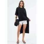 Hiccup BUSEM Yırtmaçlı Oversize Bisiklet Yaka Tunik