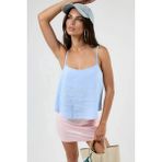 Hiccup Kadınlar Busem Kare Yaka Crop Top Bebek Mavisi - Bebe Mavisi