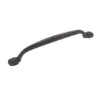 Hickory Hardware Rafine Rustik Toplama Dolap Tutacakları, Dolaplar ve Çekmeceler ve Banyo Donanımı için Mutfak Kolları, Merkezden Merkeze 17,5 cm, Siyah Demir, 1 Paket
