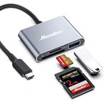 Hicober USB C - SD Kart Okuyucu, Micro SD Hafıza Kartı Okuyucu, Tip C - SD Kart Okuyucu Adaptörü 2 TB Kapasite MacBook Kamera Android Windows Linux ve Diğer Tip C Cihazlar için - Uzay Grisi
