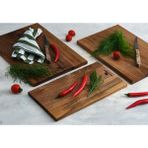 HICOWOOD Doğal Ceviz 3’lü Kesme Tahtası Seti – (38x23x2 cm / 36x21x2 cm / 34x19x2 cm)-Lazerle İsim/Söz Yazılır