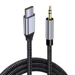 Hididi USB C - 3,5 mm Ses Aux Jak Kablosu, 6,5 ft, Tip C - Erkek Adaptör Dongle Stereo Uzatma Ses Kablosu Samsung Galaxy S21 S20 Ultra Note 20/10, iPad Pro için