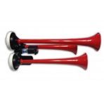 HİDO 24V Havalı Korna Kırmızı 3 Borulu Düz (1 Ad )