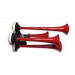 HİDO 24V Havalı Korna Kırmızı 4 Borulu Düz (1 Ad )