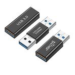HIEbee 3 çeşit USB 3.0 apter kiti, USB 3.0 Dişiden Dişiye ve Erkekten Erkeğe ve Dişiye Erkeke, Yüksek Hızlı Dönüştürme Uzatma Bağlayıcı Konektörü Dönüştürme, Siyah