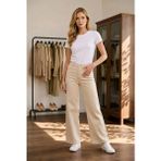 Hies Salaş Palazzo Kot Pantolon - Denim Kumaş Likralı ,bol Paça Kadın Jeans - Krem1 - 32