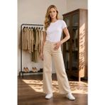 Hies Salaş Palazzo Kot Pantolon - Denim Kumaş Likralı ,Bol Paça Kadın Jeans - Krem1 - 44