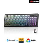 Hietech Freewolf K100 102 Tuş Rgb Mebran Kablosuz Bt+2.4ghz Triple Mod Gaming Oyuncu Klavyesi - Siyah