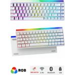 Hietech Freewolf M87 Pbt Tuş Mebran Triple Bağlantı Modu Reinbow Aydınlatmalı Gaming Oyuncu Klavyesi - Pembe