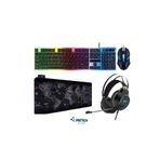 Hietech Kablolu Usb Gaming Oyuncu Klavye Mouse Set Reinbow + Oyuncu Kulaklığı + Mousepad HEDİYELİ