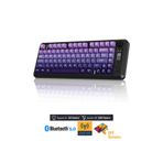 Hietech Kablosuz Gaming Oyuncu Klavyesi Freewolf M75 BT+2.4Ghz Oled TFT Ekranlı Membran Reinbow Aydınlatmalı