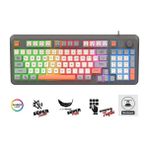 Hietech Oyuncu Klavyesi K82 Numerik Tuş Süper Hafif ve Sessiz Gaming & Office Göstergeli Ses ve Rgb Kontrols - Çok Renkli