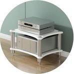 Hifi Raf Av Raf 1/2/3/4 Katlı Tv Standı Tv Kabini Hifi Amplifikatör Kabine Ekipman Kabini Hoparlör Rafı Amplifikatör Rafı, Beyaz, 60 * 48 * 40 cm (2 Katlı)