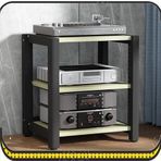 Hifi standı Hi fi dolapları, Ev Sineması HiFi Amplifikatör Rafı Hareketli Medya Standı CD Çalar Standı 2/3/4/5 Katmanlı Yerde Duran Ses Kulesi Stereo Kabin (Beyaz akçaağaç, 3 Katlı)