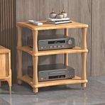 Hifi standı Hi fi dolapları, Stereo Kabin Ev Ofis HiFi Raf Kayıt Çalar Standı Ev/Ofis/Tiyatro Ses Video Oyunu DVD Depolama Rafları için Köşe Rafı (Şeffaf vernik rengi, 3 Katlı)