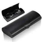 Hifot Alüminyum Gözlük Kılıfı, İnce Okuma Gözlükleri Kılıfı, Taşınabilir Seyahat Metal Gözlük Gözlük Koruması Sert Kabuk Kılıf, Siyah, Tek Beden