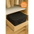 Hig Home Iki Bölmeli Fermuarlı Saklama Hurcu L Dolap Içi Düzenleyici Çanta L Dayanıklı Kumaşlı Organizer - Siyah - 25 x 37