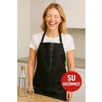 HİG HOME Siyah Spunbond Kalın Kumaş Ve Su Geçirmez Cepli Mutfak, Aşçı Önlüğü