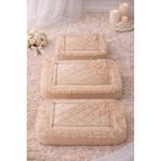 Hig Store 3'lü Broşlu Incili Fransız Güpür Çeyizlik Bohça Söz Nişan Gelin Damat Kadife Lüks Hurç Seti - Ahşap - 3 Adet - 60x40