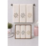 Hig Store 3'lü Kutulu %100 Pamuk Fransız Güpürlü Nakışlı Hediyelik Çeyizlik Mutfak Havlusu 30X50 Ebat - Ahşap - Siyah - 30 x 50 cm