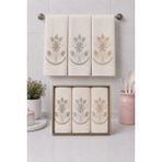 Hig Store 3'lü Kutulu %100 Pamuk Fransız Güpürlü Nakışlı Hediyelik Çeyizlik Mutfak Havlusu 30X50 Ebat - Antrasit - Bej - Ekru - 30 x 50 cm