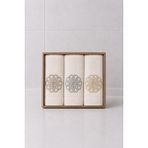 Hig Store 3'lü Kutulu %100 Pamuk Fransız Güpürlü Nakışlı Hediyelik Çeyizlik Mutfak Havlusu 30X50 Ebat - Ekru - Açık Kahverengi - Antrasit - 30 x 50 cm