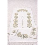 Hig Store 5 Parça Kaneviçe Nakışlı Gelin Damat Bohçası Çeyizlik Hediyelik Seccade Seti Takımı - Kahve - 70 x 110 cm