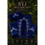 Hig Store 5’li Seccade Seti Kadife Kapitoneli Nakışlı Çeyizlik Gelin Nişan Bohçası 70×110 cm