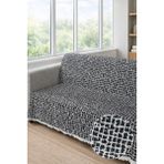 Hig Store Çakıl Desen Kaymaz Yıkanabilir Pamuklu Koltuk/çekyat Örtüsü 180X220 Ebat Oturma ve Sırt - 180 x 220 cm - Siyah