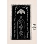 Hig Store Damat Motifli Damat Bohçası Hediyelik Çeyizlik Damat Seccade / Seccade Seti 3 Parça Hurç/seccade/tesbih - 70 x 110 cm - Siyah