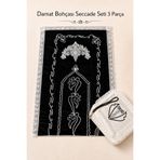 Hig Store Damat Motifli Damat Bohçası Hediyelik Çeyizlik Damat Seccade / Seccade Seti 3 Parça Hurç/Seccade/Tesbih