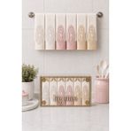 Hig Store Fransız Güpürlü Nakışlı Hediyelik Çeyizlik Gelin Damat Bohçası Kutulu %100 Pamuk Havlu Havlu Seti 30X50 Ebat 6 Adet - Çelik Mavi - Koyu Mavi - 30 x 50 cm