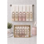 Hig Store Fransız Güpürlü Nakışlı Hediyelik Çeyizlik Gelin Damat Bohçası Kutulu %100 Pamuk Havlu Havlu Seti 30X50 Ebat 6 Adet - Mavi - Gül Kurusu - Sarı - 30 x 50 cm