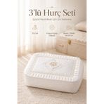 Hig Store Higliving 3'lü Fransız Güpür Çeyizlik Bohça Söz Nişan Gelin Damat Hurç Seti 60x40/50x40/40x30