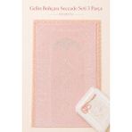 Hig Store Kalp Gelin Motifli Gelin Bohçası Hediyelik Çeyizlik Gelin Seccade / Seccade Seti 3 Parça Hurç/seccade/tesbih - 70 x 110 cm - Pembe