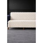 Hig Store Lüks Şönil Kaydırmaz Yıkanabilir Sakallı Koltuk Örtüsü - Çekyat Örtüsü - Oturma ve Sırt 170X210 Ebat - 170 x 210 cm - Kemik