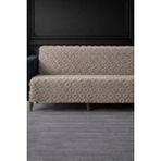 Hig Store Lüks Şönil Kaydırmaz Yıkanabilir Sakallı Koltuk Örtüsü - Çekyat Örtüsü - Oturma ve Sırt 170X210 Ebat - 170 x 210 cm - Taş
