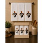 Hig Store Punch Panc Nakışlı Hediyelik Çeyizlik %100 Pamuk Mutfak Havlu Havlu Seti Kutulu 30*50 cm - Beyaz - Bej - Gri - 30 x 50 cm