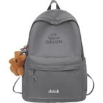 High Quality Shoe Bag Ins Japon Tarzı Harajuku Moda Mektup Sırt Çantası Kore Versiyonu Basit Ruiying Öğrenci Okul Çantası Kadın Büyük Kapasiteli Sırt Çantası Erkek (Yurt Dışından) - Gri