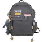 High Quality Shoe Bag Okul Düz Büyük Kapasiteli Ortaokul Öğrencisi Sırt Hafif ve Dayanıklı Açık Hava Seyahati Sırt Büyük Boy Çantası (Yurt Dışından) - Gri