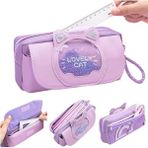 High Quality Shoe Bag Quicksilver Kedi Kalem Çantası Büyük Kapasiteli Kalem Kutusu (Yurt Dışından) - Mor