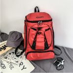 High Quality Shoe Bag Trendy Spor Sırt Çantası Erkek Büyük Kapasiteli Açık Hava Seyahati Sırt Çantası Bağımsız Ayakkabı Bölmesi Basketbol Futbol Eğitim Çantası (Yurt Dışından) - Açık Kırmızı