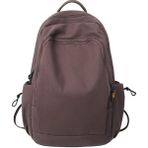 High Quality Shoe Bag Üniversite Öğrencisi Okul Çantası Erkek 2023 Yeni Trend Düz Renk Eğlence Seyahat Sırt Çantası Basit Çift Sırt Çantası (Yurt Dışından) - Taba