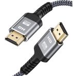 Highwings Yüksek Hızlı 4K HDMI Kablosu 25 FT, 18Gbps Yüksek Hızlı 2.0 Örgülü HDMI Kablosu, 4K HDR, HDR10, HDCP 2.2, ARC, Video 4K Ultra HD, 2160p, HD 1080p, 3D, Roku TV/HDTV/PS5/Blu-ray ile uyumlu