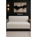 Higliving \ Labirent /desen / Modern / Dokuma / Koltuk Örtüsü / Iki Yönlü Saçaklı / Çekyat / Kanepe / Örtüsü 170X210 - 170 x 210 cm - Krem